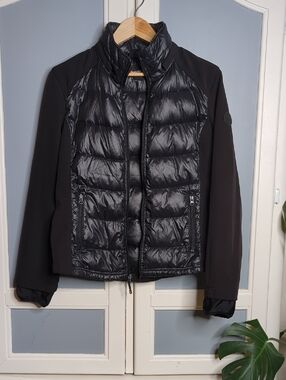 Black Quilted Puffer Front Jacket